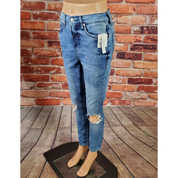 Free People Busted Knee High Rise Jeans Sz 30 - Picture 4 of 4